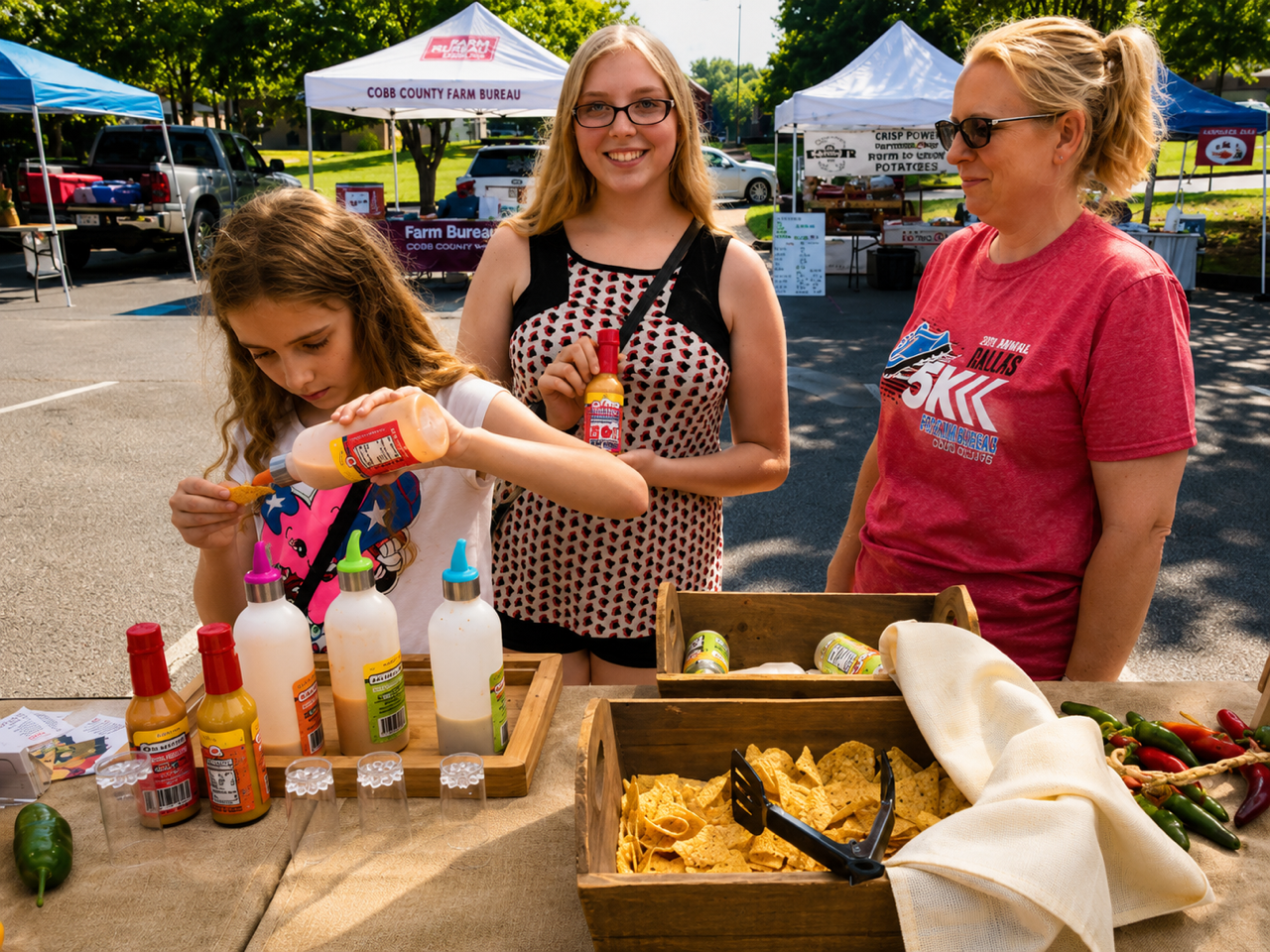 Market Tastings at Lalos Sauce event